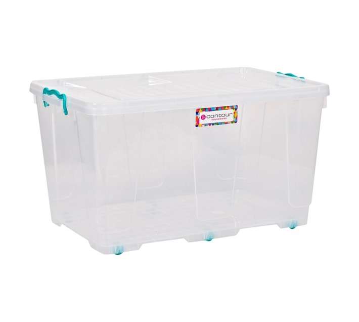 Contour Housewares SB-0080-CL-DY-B 5 x Clip and Lock Storage Boxes - Clear (80L)