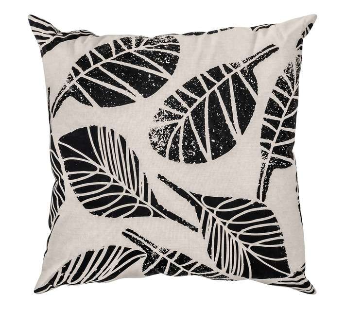 Design House Tribal Leaf Cushion - Black/Natural (600 x 600mm)