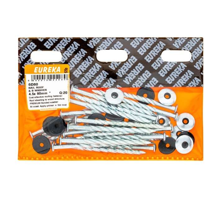 Eureka 20 x Roof and Seal Nails (6 x 90mm)