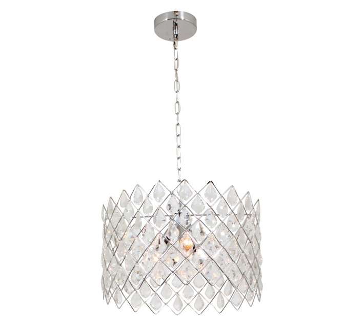 Eurolux Clear Crystal Pendant Light - Chrome (60W)