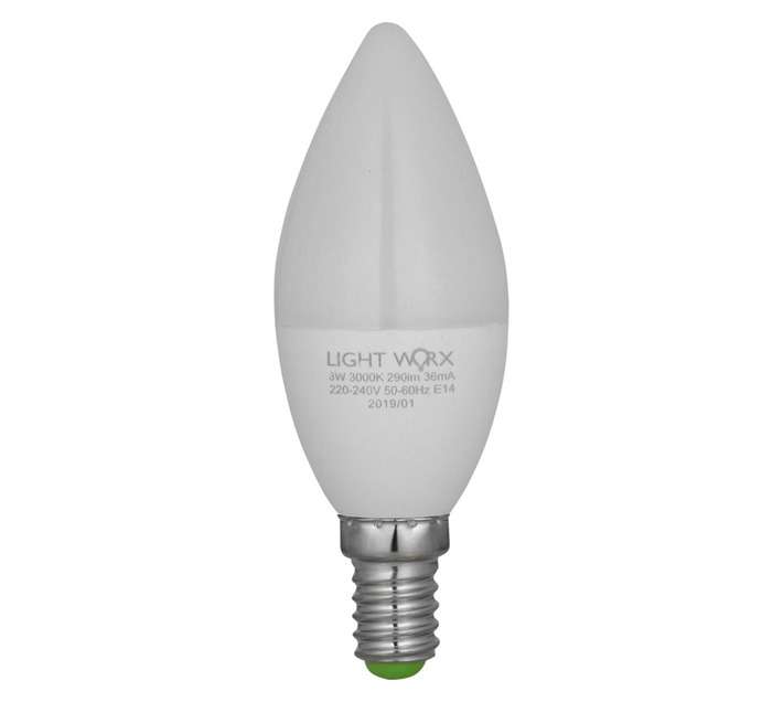 Lightworx LED Candle 3w E14 - Warm White