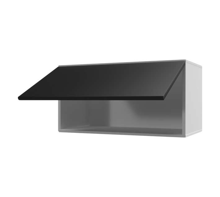 Home and Kitchen Gloss Top Extractor Fan Cabinet Unit - Black (600 x 300 x 360mm)