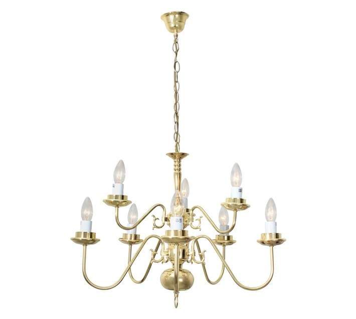 Eurolux CH3PB Flemish 10 Light Chandelier - Polished Brass
