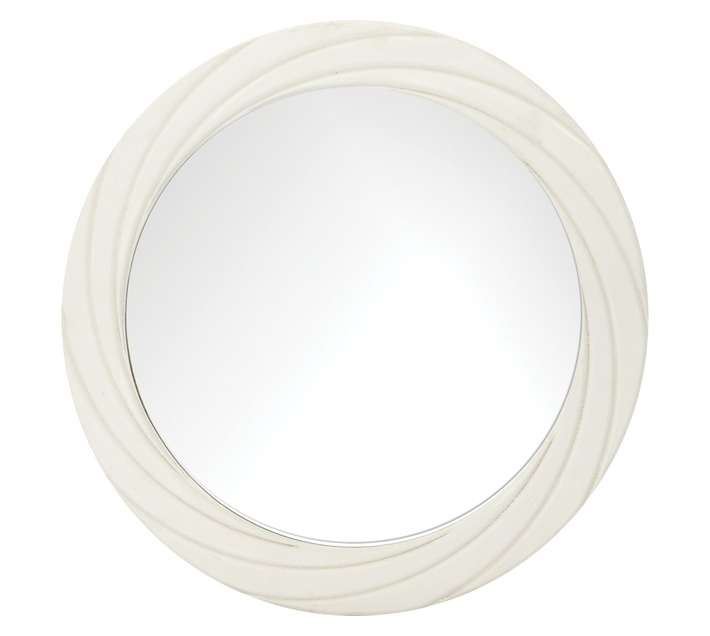 Framed Round Swirl Mirror - Stan White (600 x 600mm)