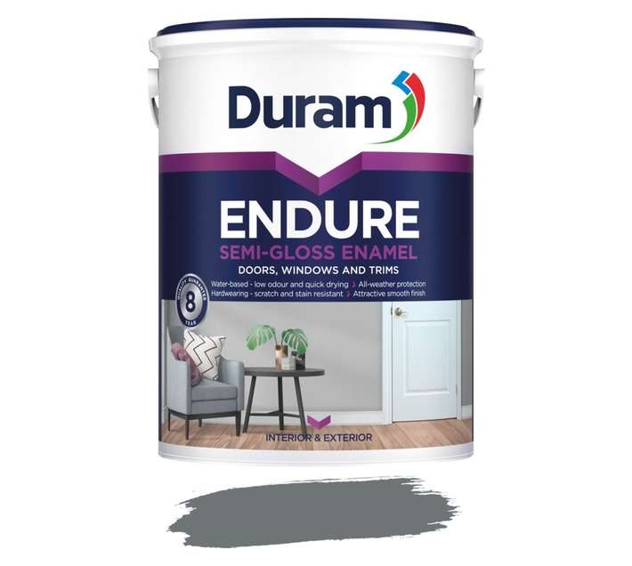 Duram Endure Semi-Gloss Enamel Trim Paint - Battleship Grey (5L)