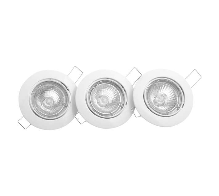 Eurolux D63W 3 x Curved Rim Downlight - White (50W)