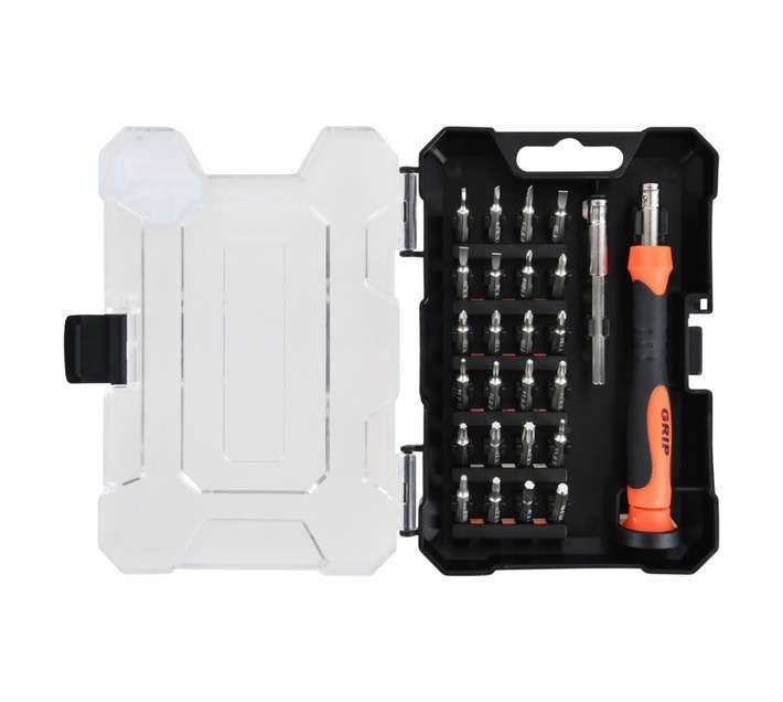 Grip 26 Piece Precision Screwdriver and Bit Set - Orange/Black