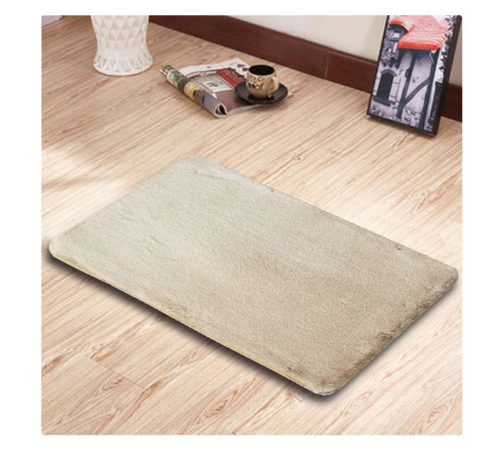 Stefano and Co Sonya Faux Fur Rug - Beige (800 x 530mm)