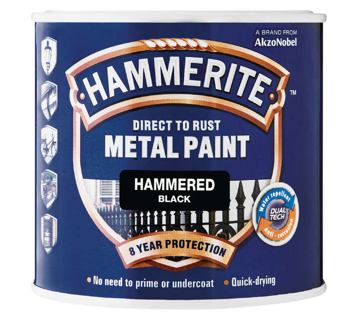 Hammerite Hammered Metal - Hammered Black (1L)