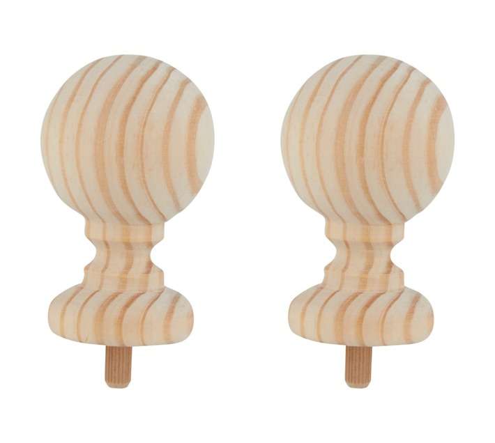 Finial - Natural (34mm) 2 Pack