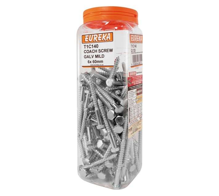Eureka 6 x 60mm Coach Screw (Q120) Galvanized Mild