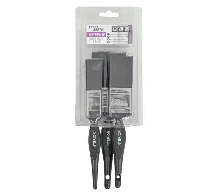 Fired Earth 3 Piece Exterior Paint Brushes - Grey
