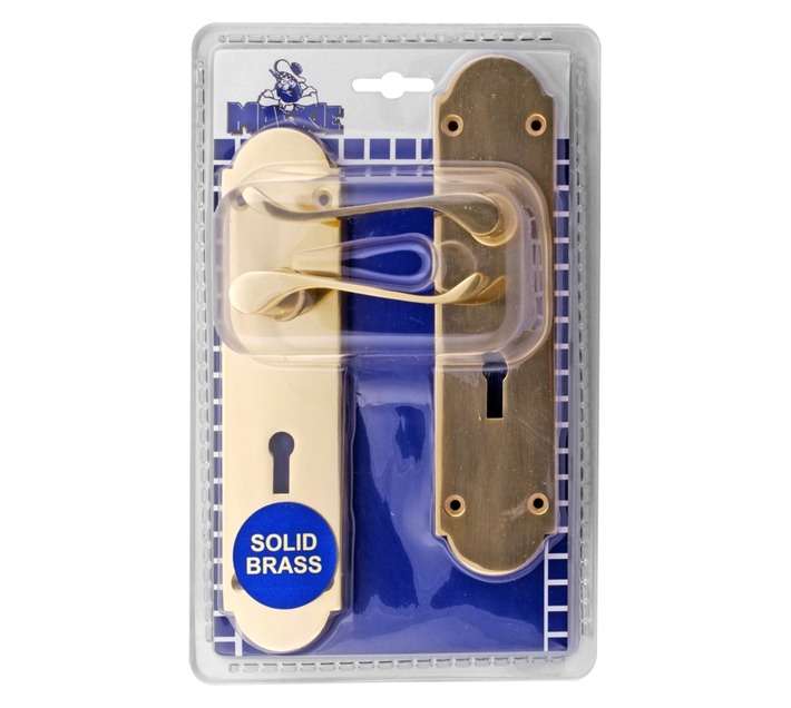 Mackie Victorian Gable Plate Straight Handle Keyhole - Solid Brass