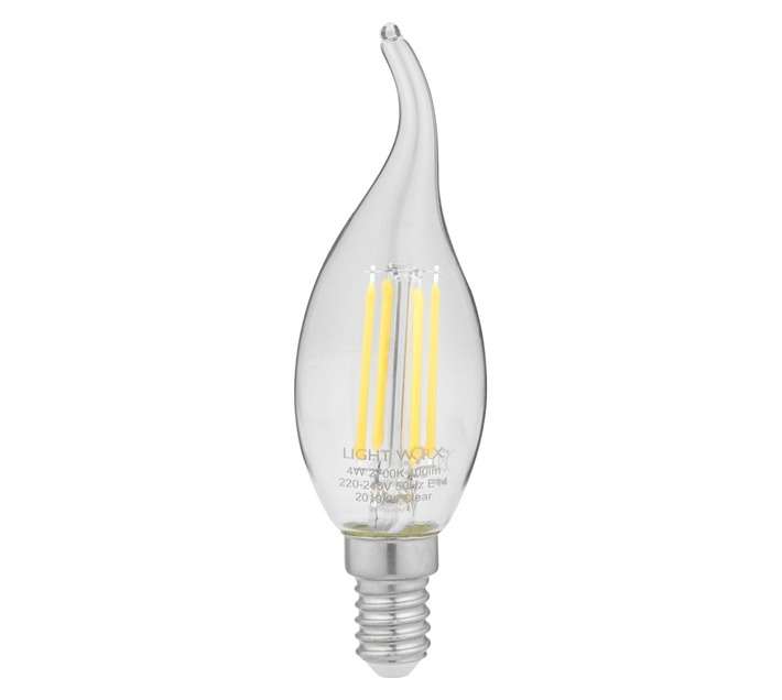 Lightworx LED-S19-CA354WE14WW E14 Dimmable Filament Bulb - Clear (4W)
