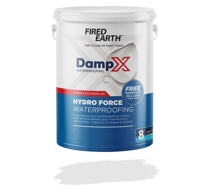 Fired Earth BW085-7-5L DampX Hydro Force Waterproofing with Membrane - White (5L)