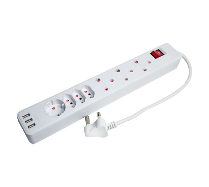 PowerWorx 7 Way Multi-plug - White