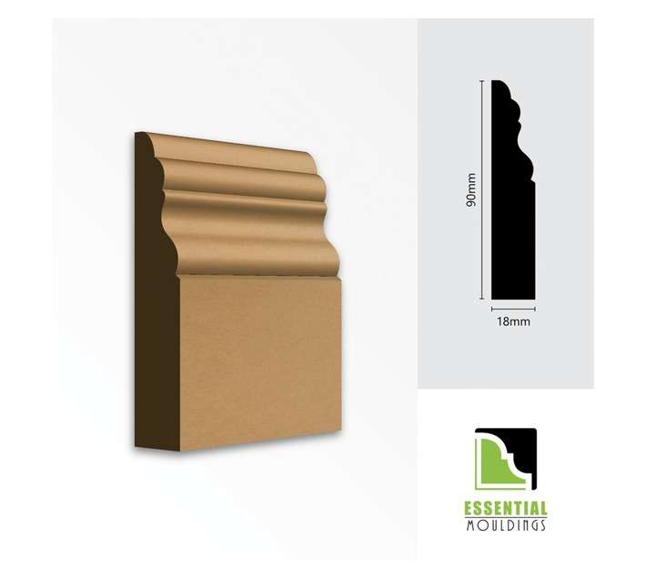 Essential Mouldings Q3 MDF Skirting (2750 x 90 x 18mm)