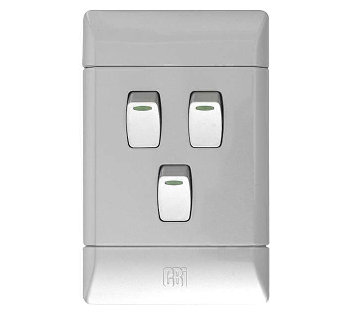 CBI 4x2 Switch 3Lever 1Way - Silver shimmer
