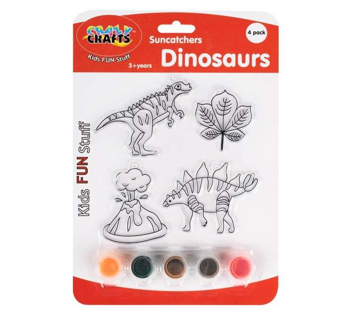 Crazy Crafts 4 Piece Dinosaur Suncatcher Kits