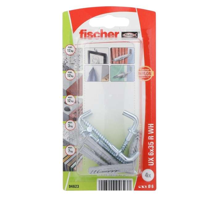 Fischer UX 6x35 RWH K Plug and Hook Nylon