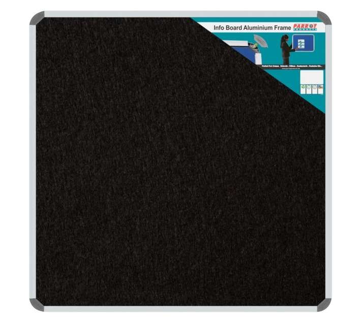 Parrot Products BD0744B Aluminium Frame Information Board - Black (1000 x 1000mm)