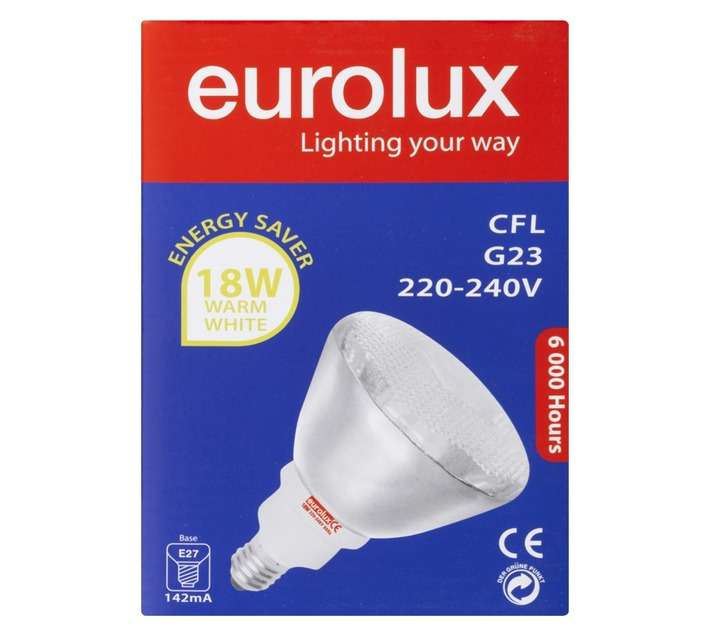 Eurolux E27 Compact Fluorescent Globe - Warm White (18w)
