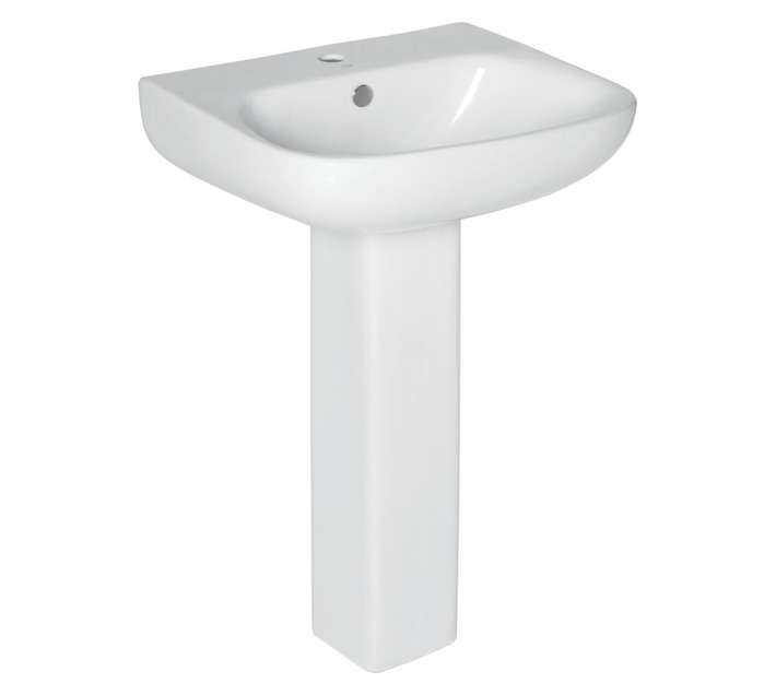 Solo Sanitary Ware Bermuda Basin and Pedestal - White