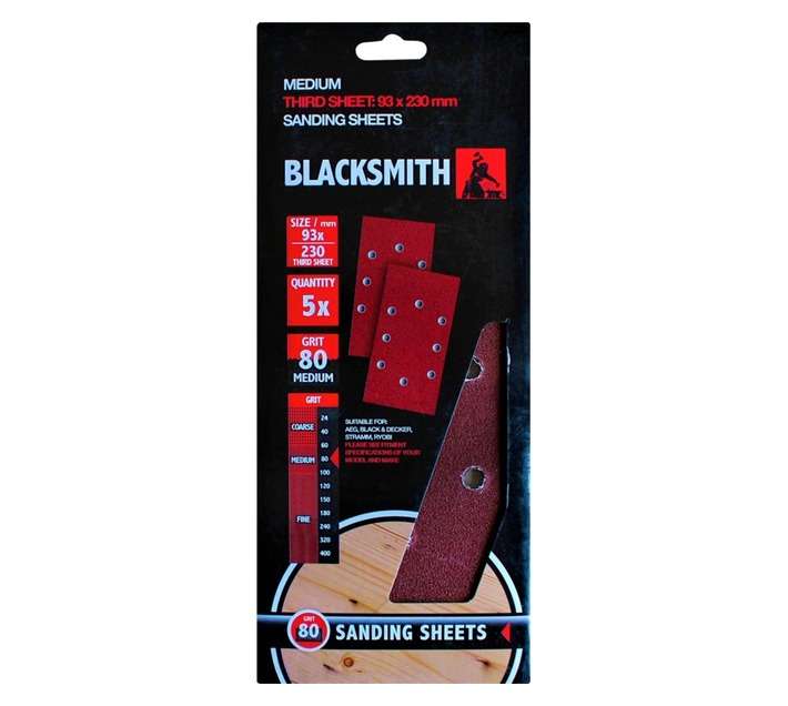 Blacksmith Aluoxide 1/3 Sand Paper Sheet 80 Grit