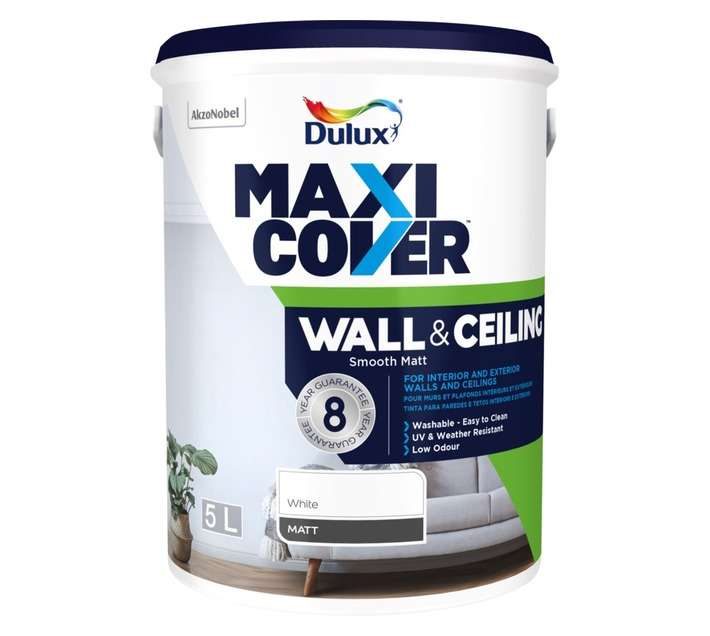 Dulux Maxicover Wall and Ceiling - White (5L)