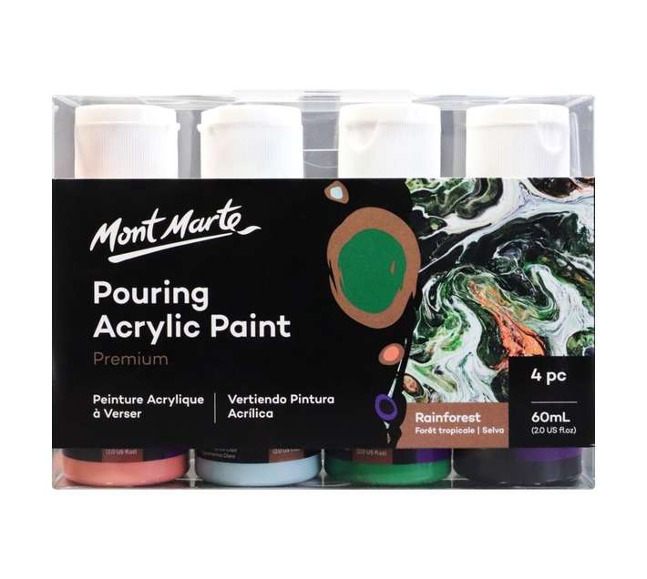 Mont Marte 4 Piece Rain Forest Acrylic Paint Set - Assorted (60ml)