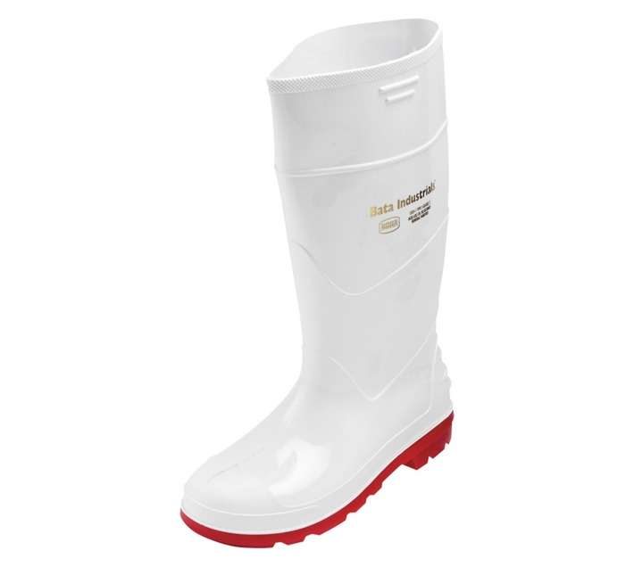 Bata Jobber Gumboot - White/Red (Size 8)