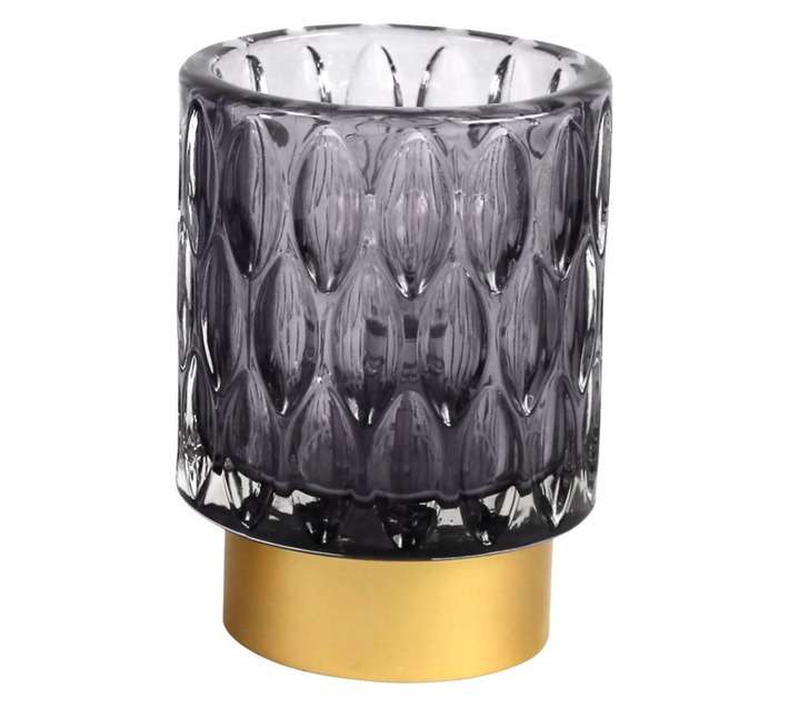 DH Small LED Glass Lantern - Grey
