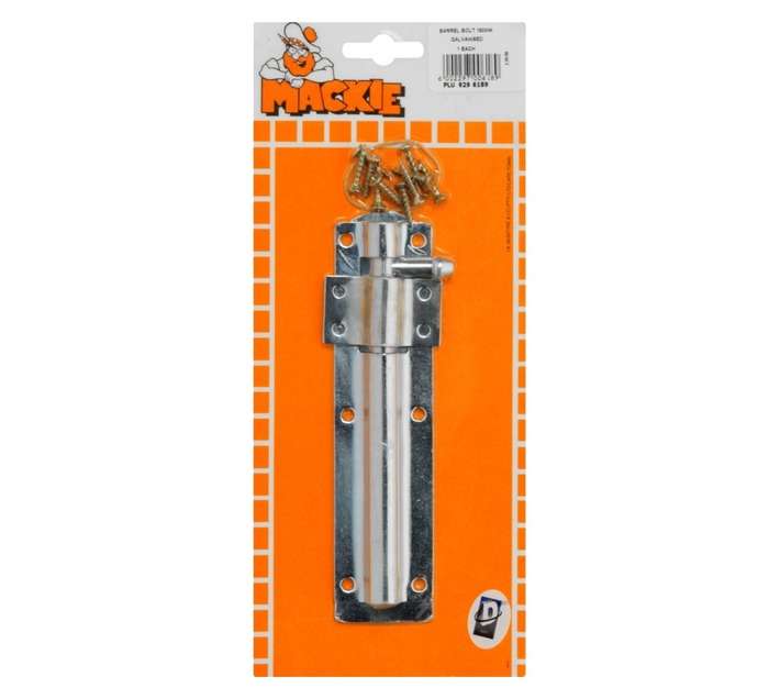 Mackie Barrel Bolt Straight - Electrogalvanised (150mm)