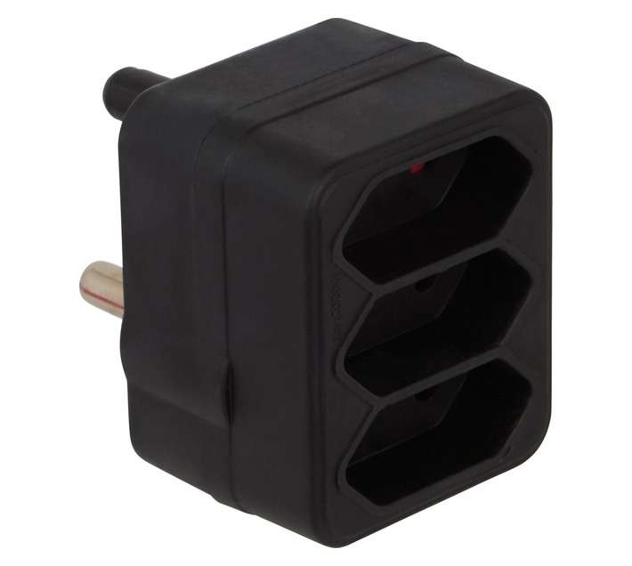 PowerWorx Triple Euro Adaptors - Black (5A)