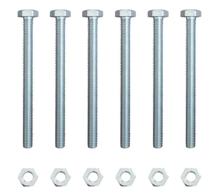 Eureka 10 x 120mm Galvanised Hex Screw and Nut Set (6 Pack)
