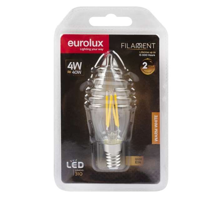 Eurolux E14 Filament Candle LED Globe (4w)