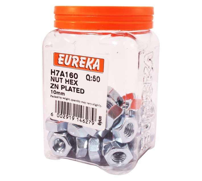 Eureka 10mm Nut Hex Zinc Plated (50 Pack)