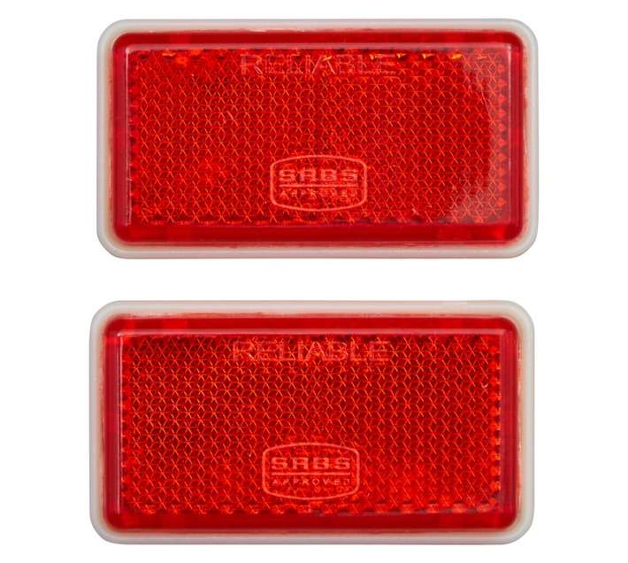 Motoquip Pair of Oblong Self Adhesive Reflectors - Red