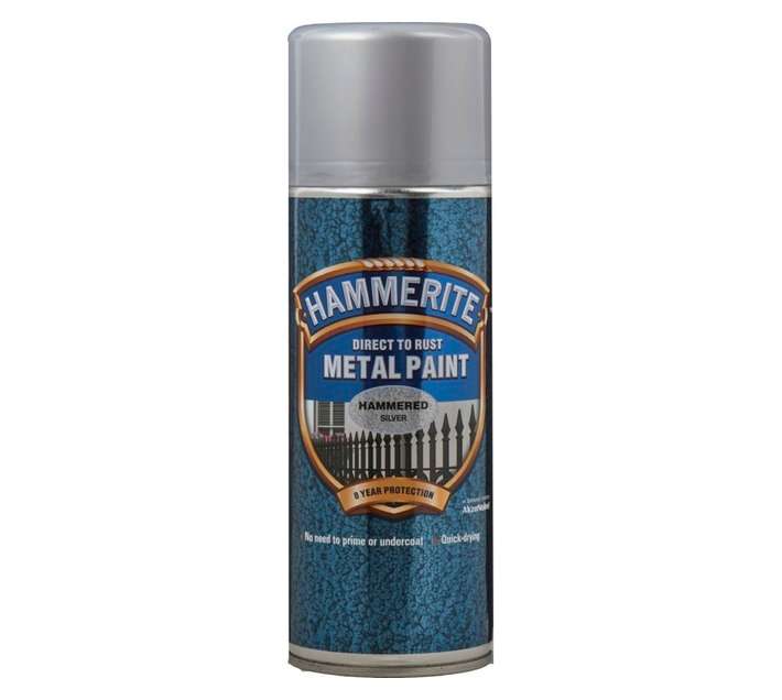 Hammerite Spray Paint Aerosol Hammered - Silver (400ml)