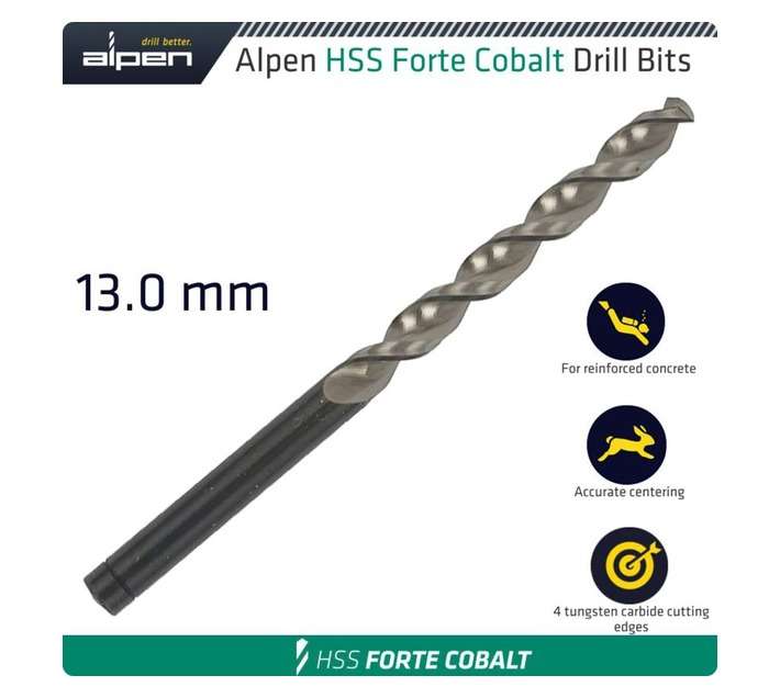Alpen HSS Forte Cobalt Drill Bit (151 x 13mm)