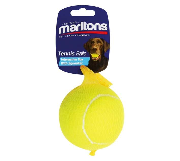 MarltonsLarge Squeaky Tennis Ball - Yellow