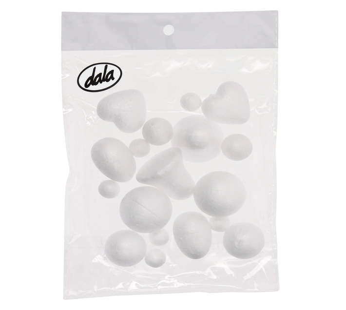 Dala Bits and Pieces Foamalite Shapes - White (18 Piece)