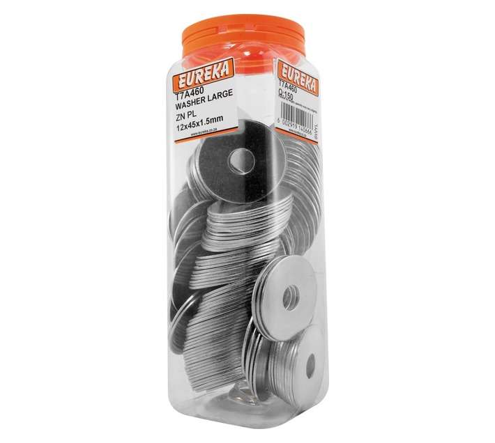 Eureka 150 x Large Zinc Plated Washers (12 x 45 x 1.5mm)