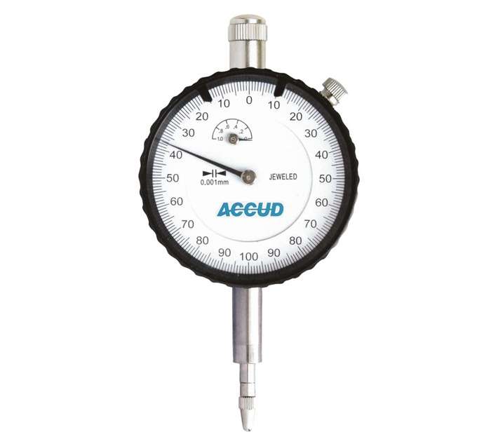 Accud AC222-010-11 Dial Indicator - Silver (10mm)