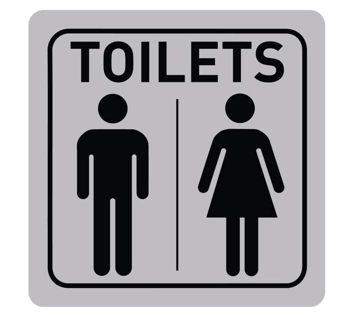 Tower Unisex Toilet Sign - Grey (150 x 150mm)