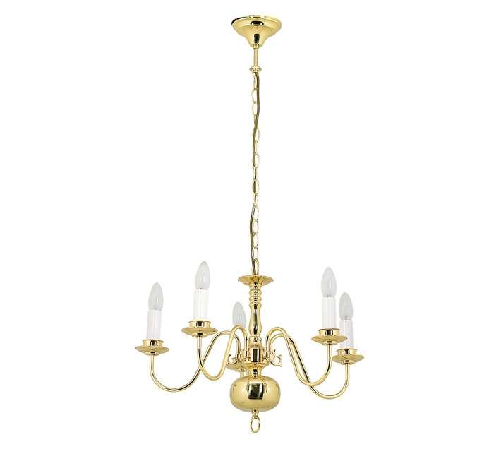 Eurolux Flemmish 5 Light Chandelier - Brass (40W)