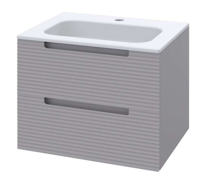 Luximo Design 2 Drawer Cara Vanity Cabinet - Matt Grey (610mm)