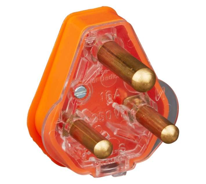 Crabtree Coloured Plug Top 3pin - Orange (16a)