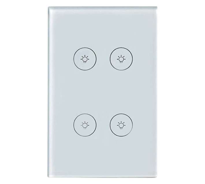 Qualitel 4-Gang Smart Wi-Fi Light Switch - White (76 x 28 x 120mm)