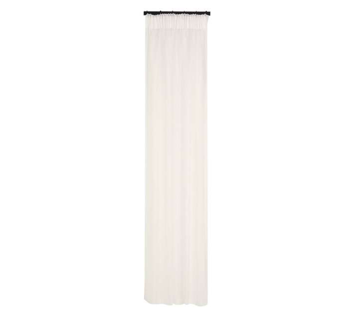 Kubu Textiles 2 x Voile Plain Taped Curtains - Cream (1400 x 2180mm)